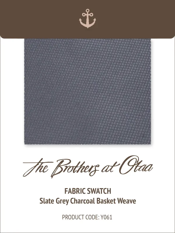 Fabric Swatch (Y061) - Slate Grey Charcoal Basket Weave made by OTAA