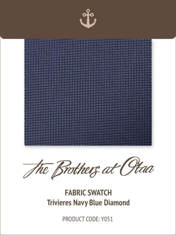 Fabric Swatch (Y051) - Trivieres Navy Blue Diamond made by OTAA