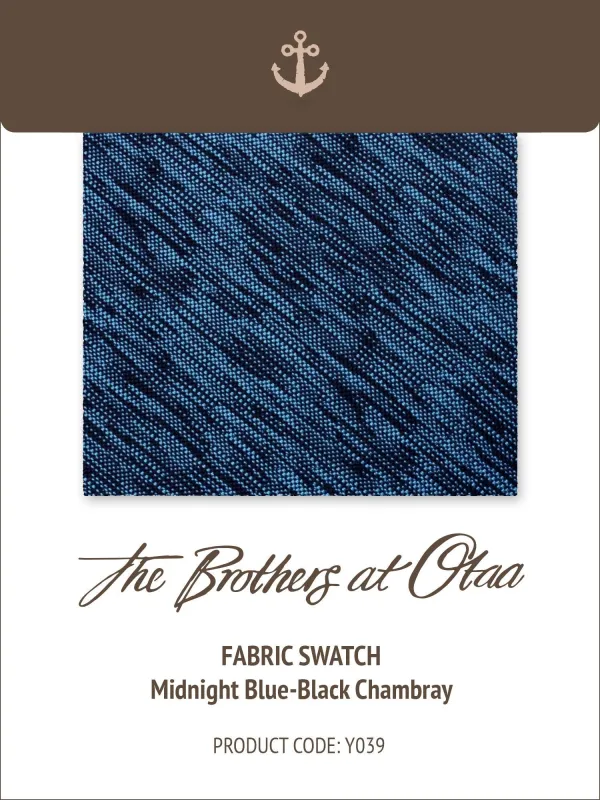 Fabric Swatch (Y039) - Midnight Blue-Black Chambray made by OTAA
