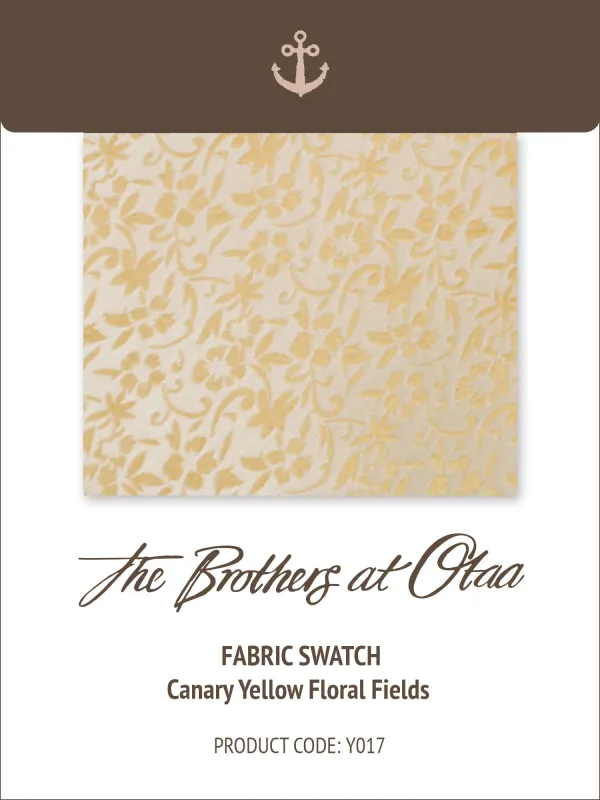 Fabric Swatch (Y017) - Canary Yellow Floral Fields made by OTAA