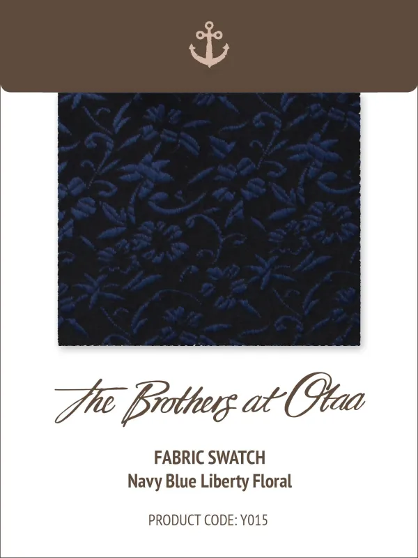 Fabric Swatch (Y015) - Navy Blue Liberty Floral made by OTAA