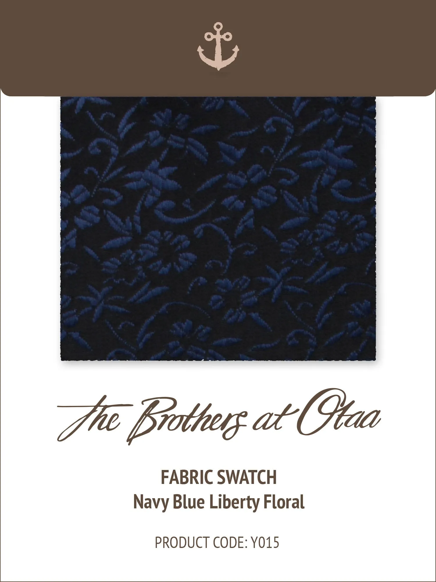 Fabric Swatch (Y015) - Navy Blue Liberty Floral sold by OTAA