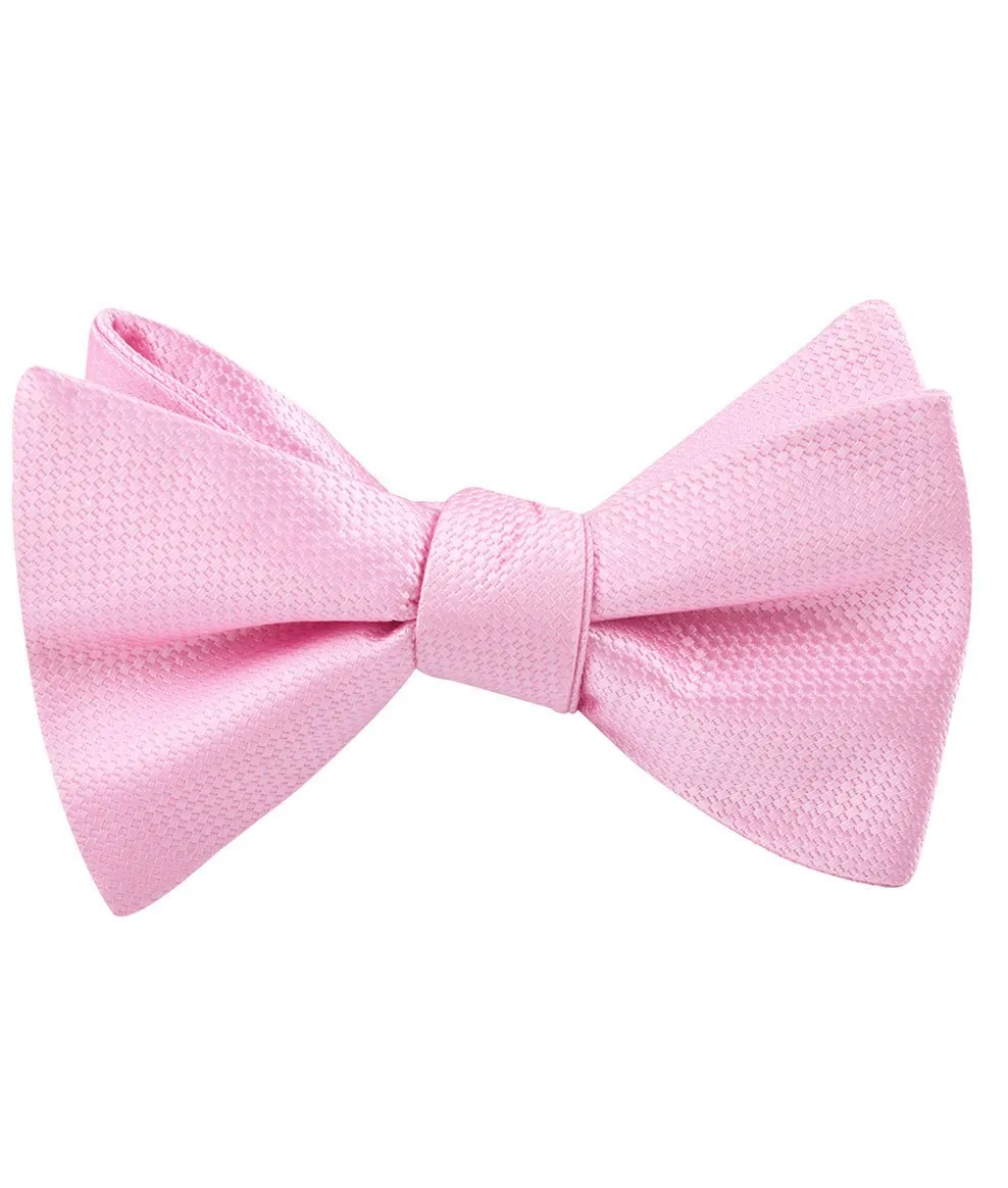 Peony Pink Basket Weave Self Bow Tie sold by OTAA product image thumbnail 2