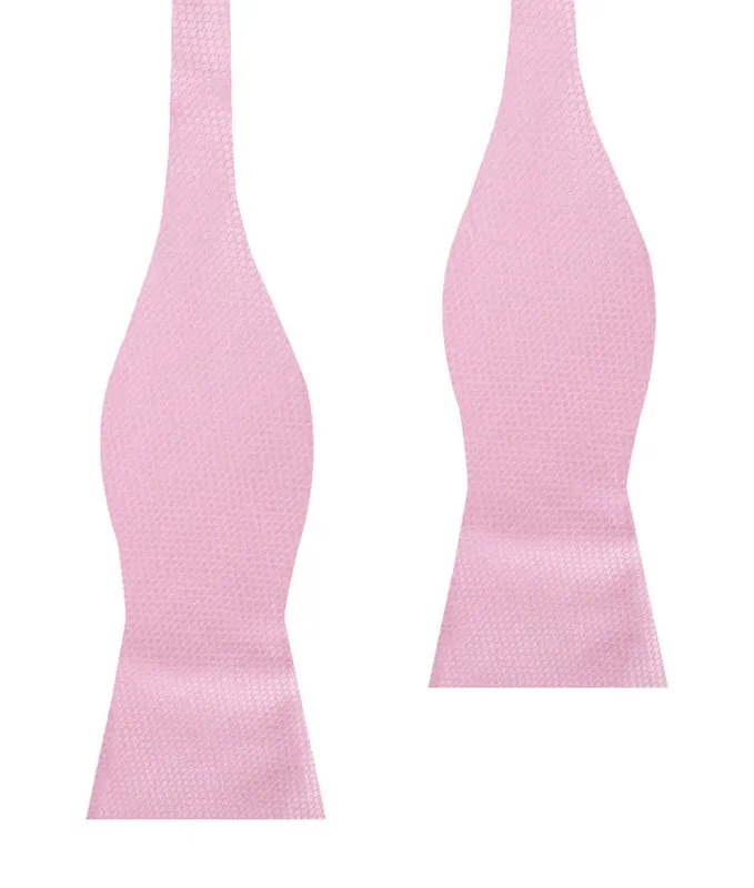Peony Pink Basket Weave Self Bow Tie made by OTAA