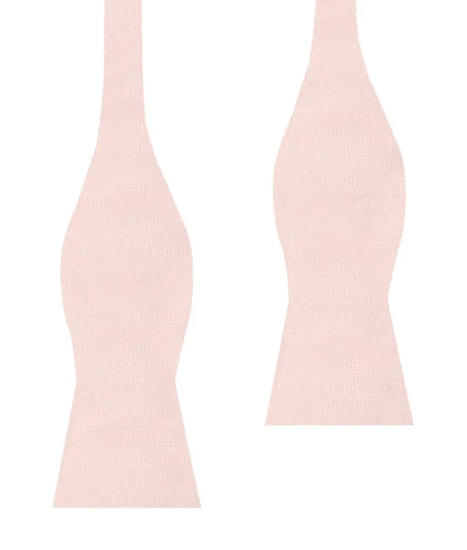 Blush Pink Basket Weave Self Bow Tie made by OTAA
