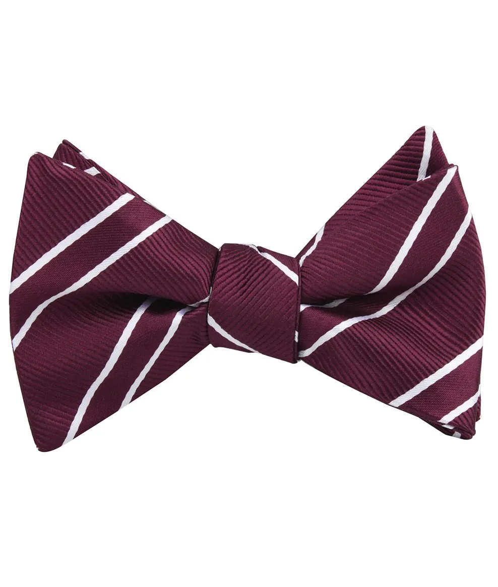 Wine Burgundy Double Stripe Self Bow Tie sold by OTAA product image thumbnail 2