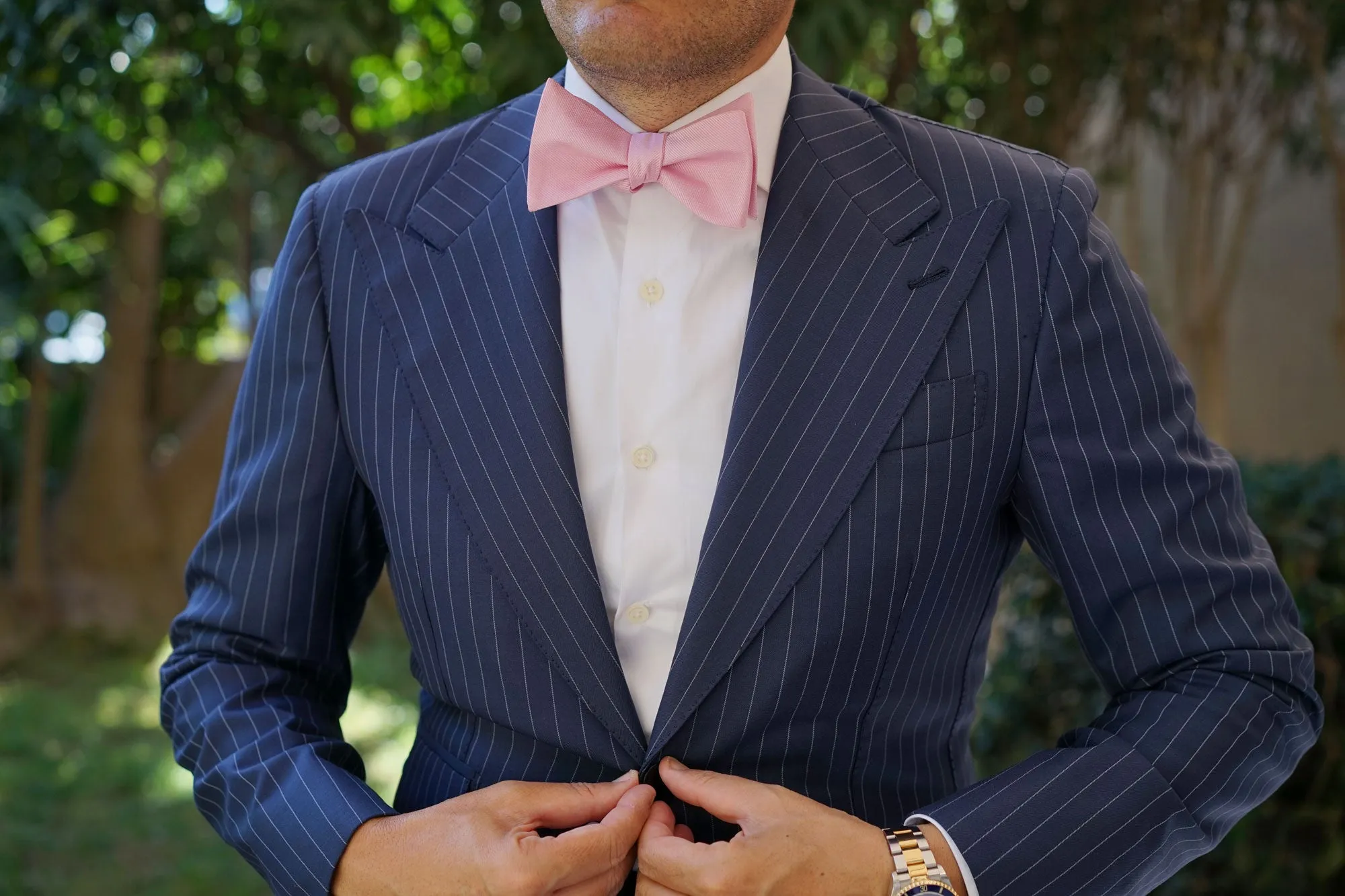 Tickled Pink Weave Self Bow Tie sold by OTAA product image thumbnail 4