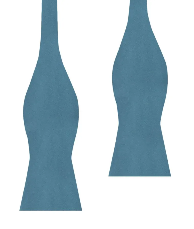 Coastal Blue Satin Self Bow Tie made by OTAA