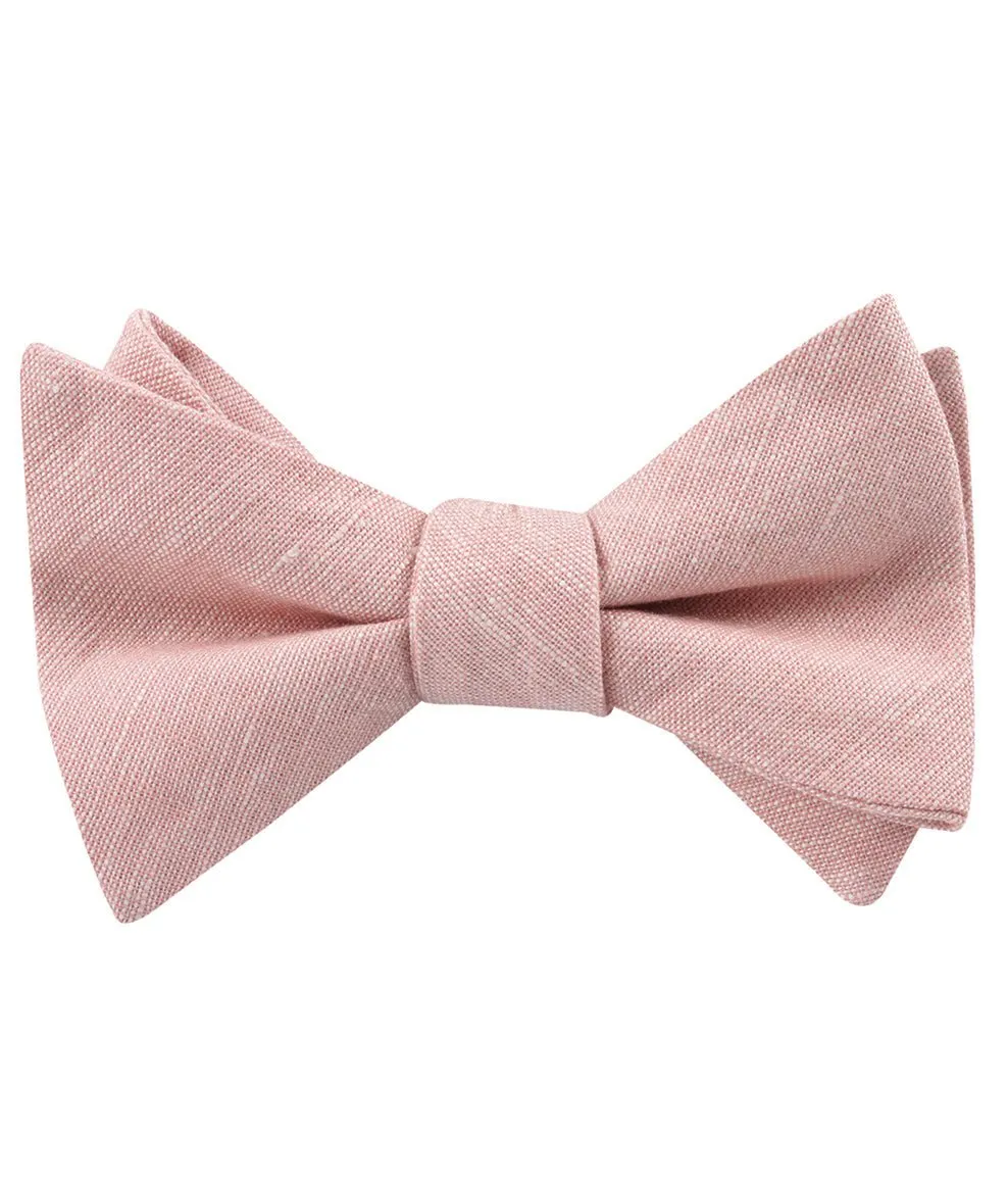 Ballet Blush Pink Chambray Linen Self Bow Tie sold by OTAA product image thumbnail 2