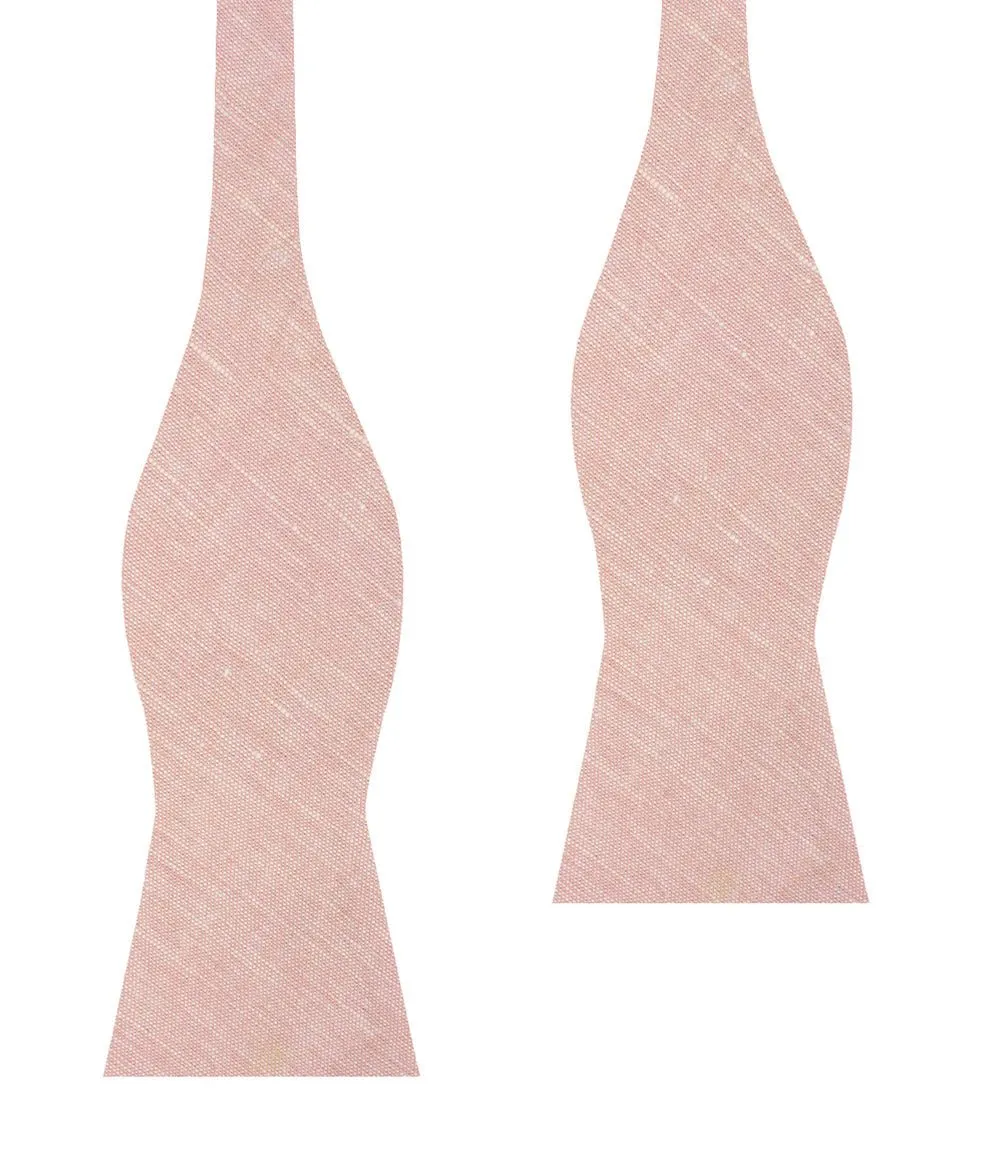 Ballet Blush Pink Chambray Linen Self Bow Tie sold by OTAA