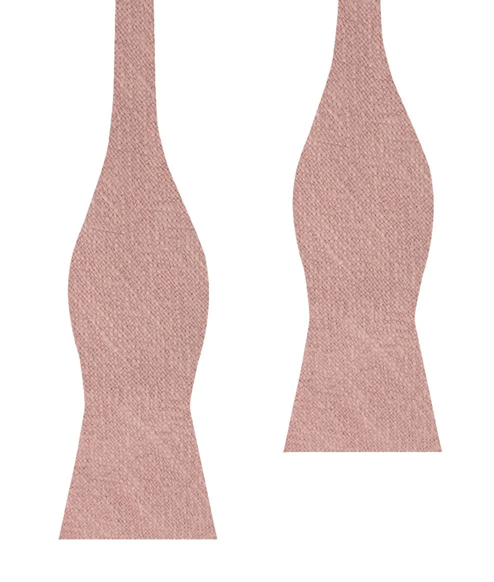 New York Dusty Nude Pink Linen Self Bow Tie sold by OTAA
