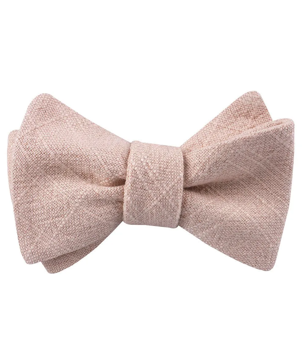 Cameo Beige Pink Chenille Linen Self Bow Tie sold by OTAA product image thumbnail 2