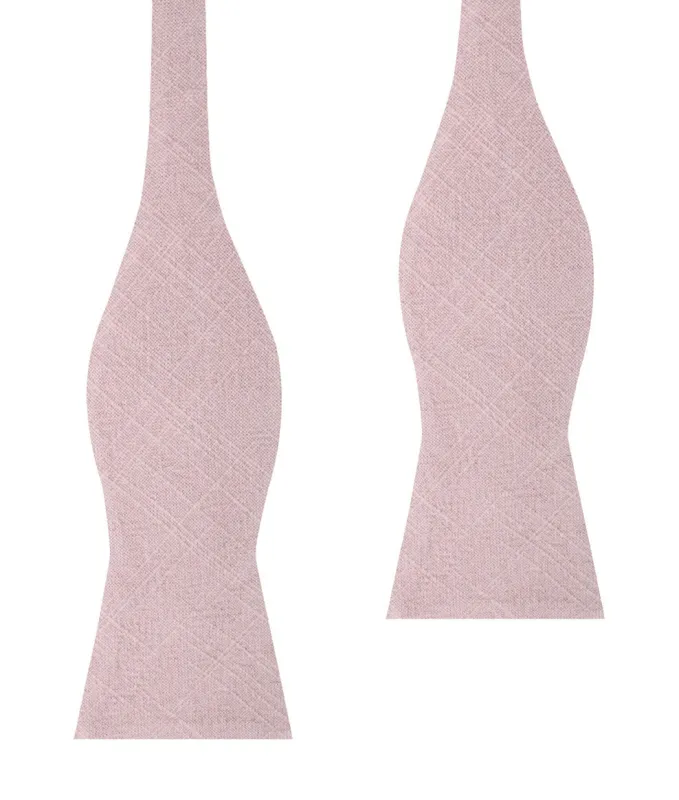 Dusty Rose Quartz Linen Self Bow Tie made by OTAA