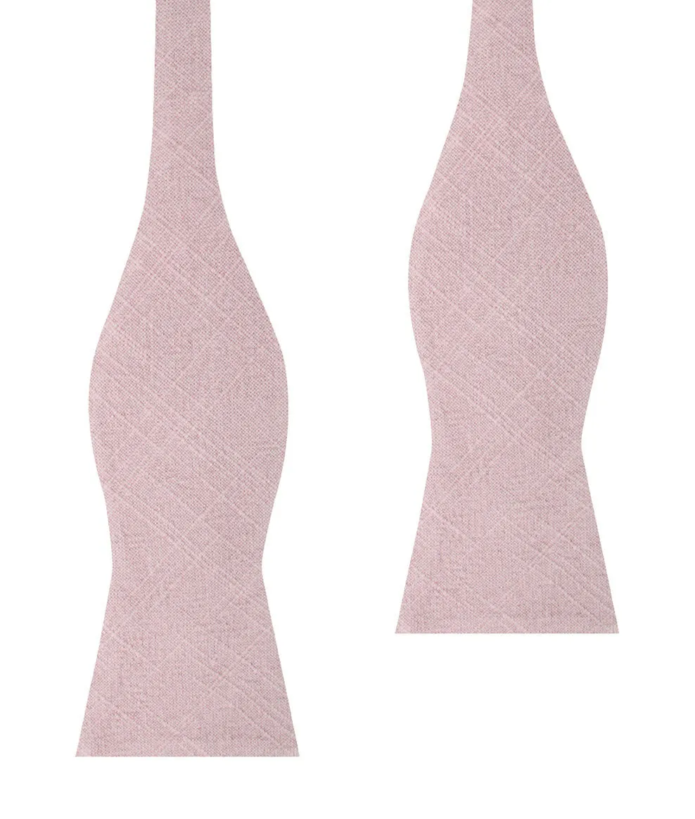 Dusty Rose Quartz Linen Self Bow Tie sold by OTAA