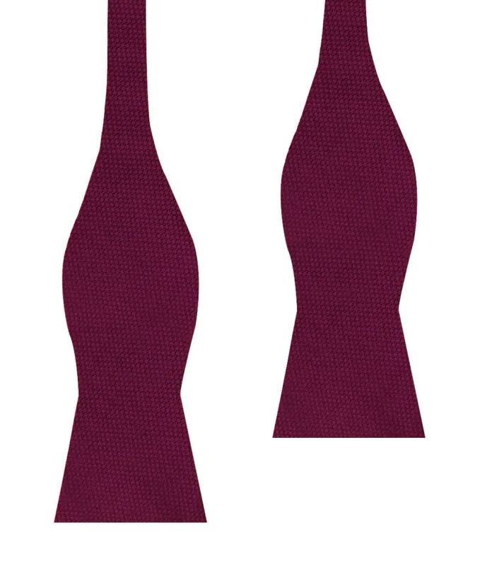 Burgundy Basket Weave Self Bow Tie made by OTAA