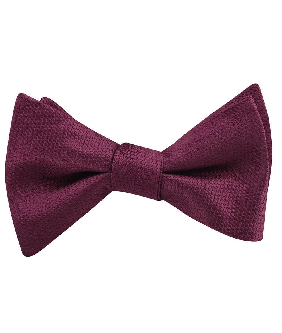 Burgundy Basket Weave Self Bow Tie sold by OTAA product image thumbnail 2