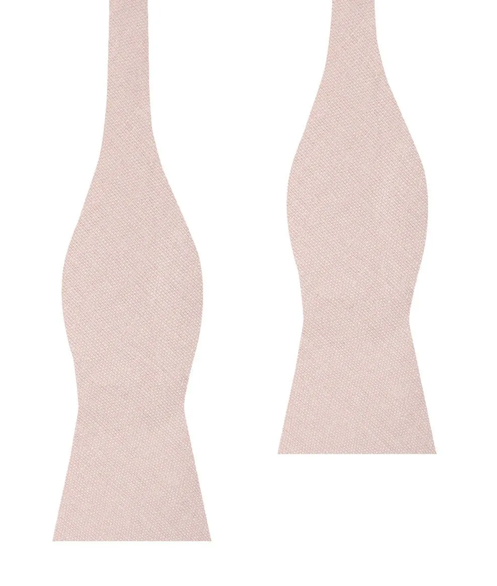 Blush Petal Pink Linen Self Bow Tie sold by OTAA
