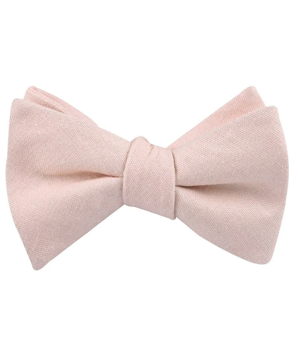 Blush Petal Pink Linen Self Bow Tie sold by OTAA product image thumbnail 2
