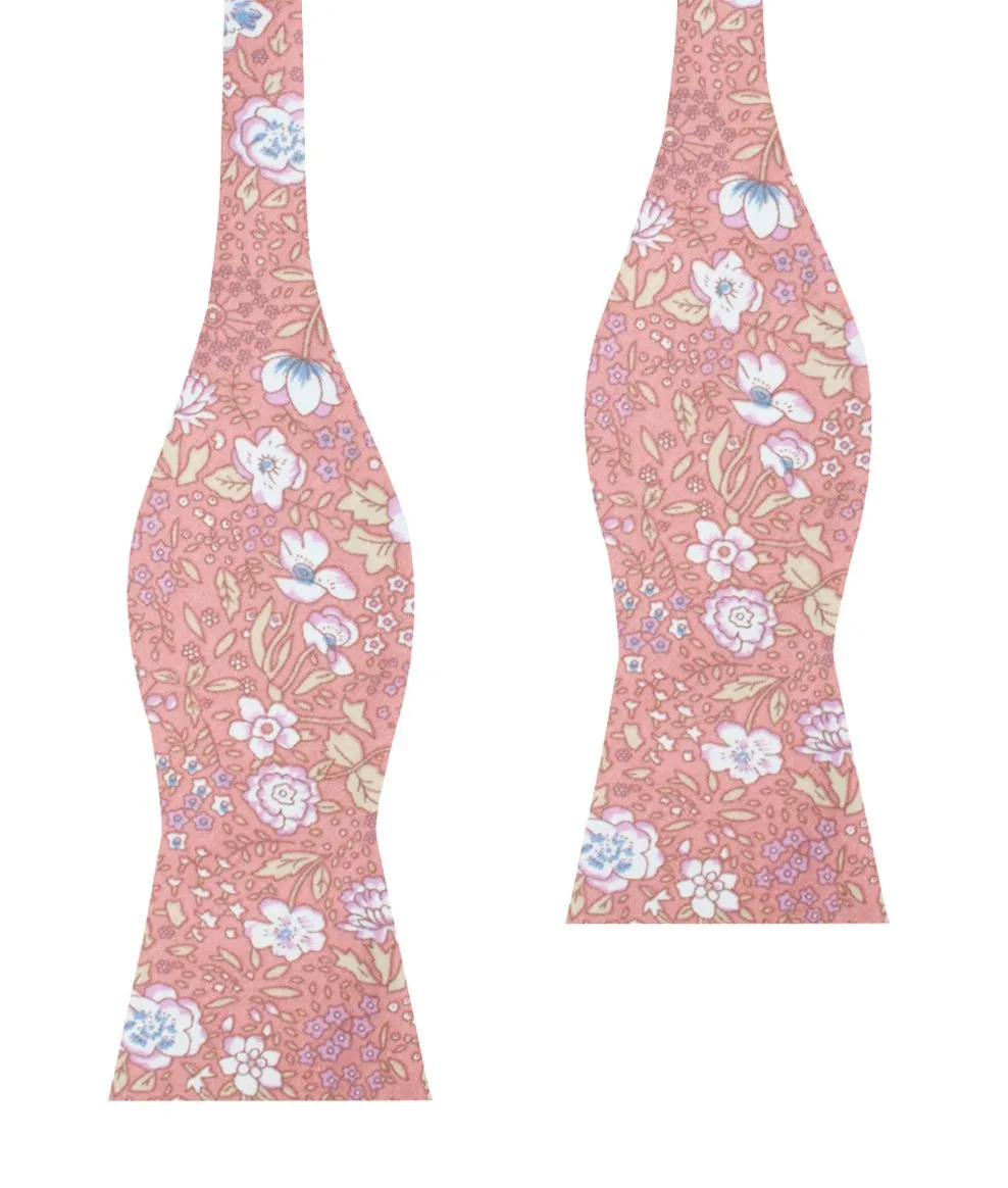 Sunset Pink Floral Self Bow Tie sold by OTAA
