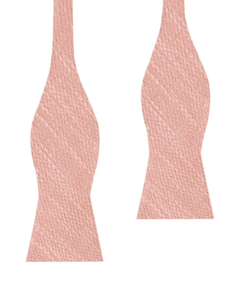Blush Flamingo Pink Linen Self Bow Tie sold by OTAA