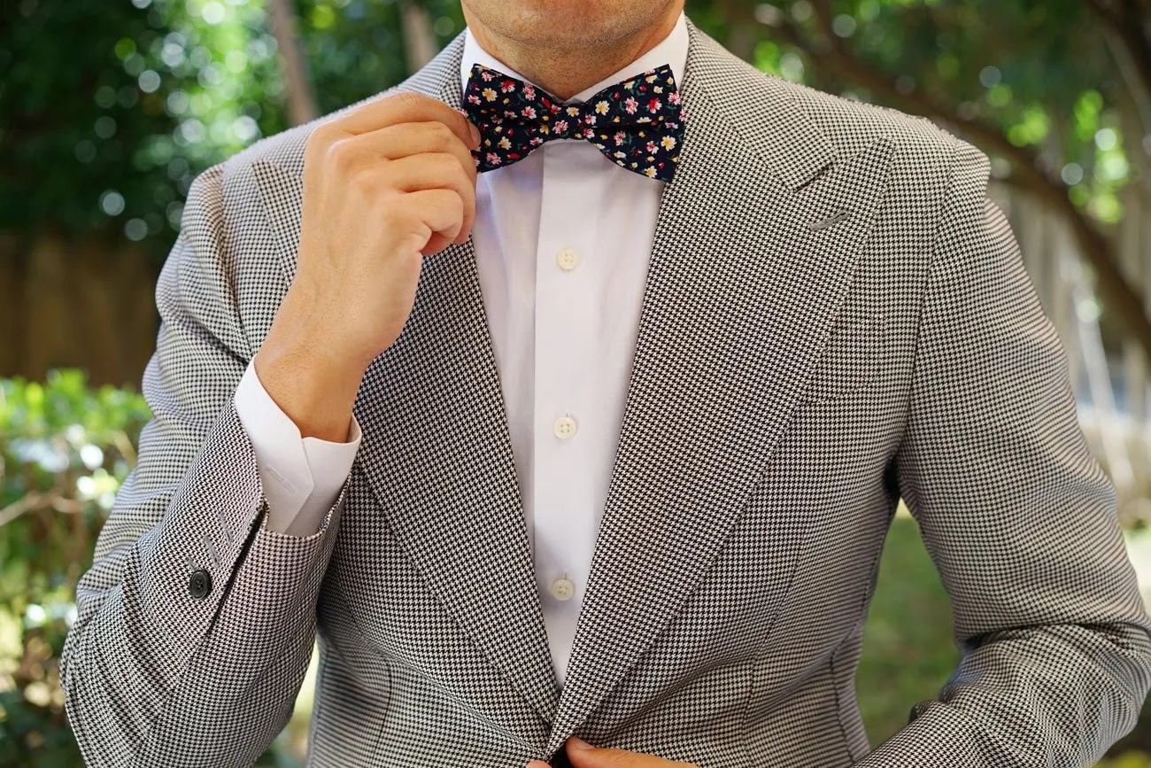 Navy Blue Liberty Floral Flower Bow Tie sold by OTAA product image thumbnail 5