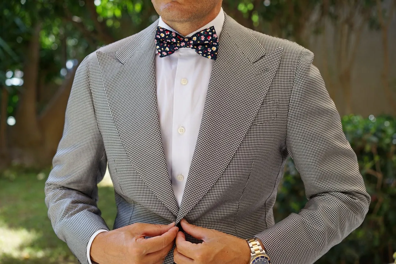 Navy Blue Liberty Floral Flower Bow Tie sold by OTAA product image thumbnail 3