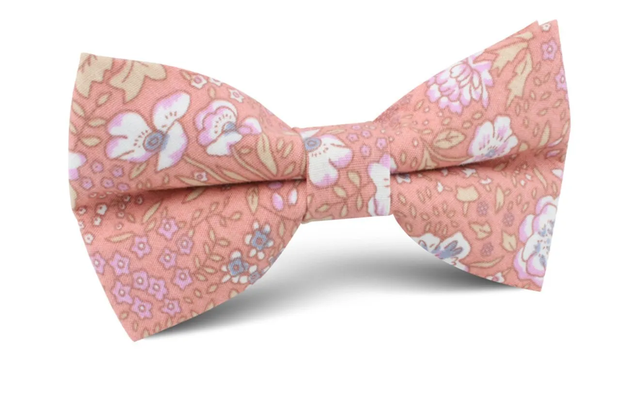 Sunset Pink Floral Bow Tie sold by OTAA