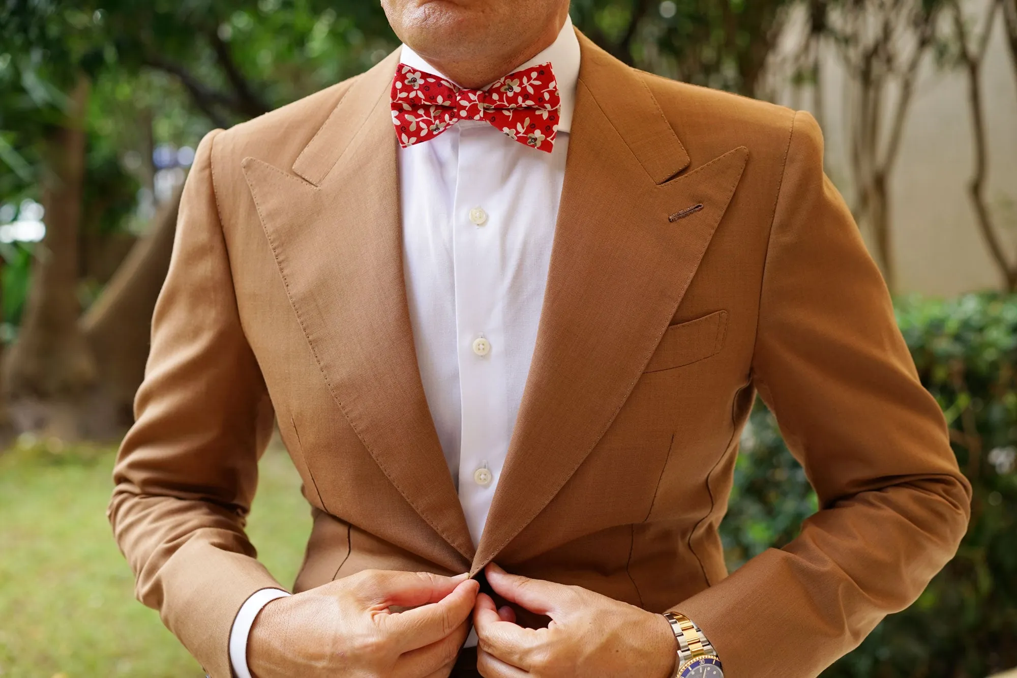Yukata Red Floral Bow Tie sold by OTAA product image thumbnail 3