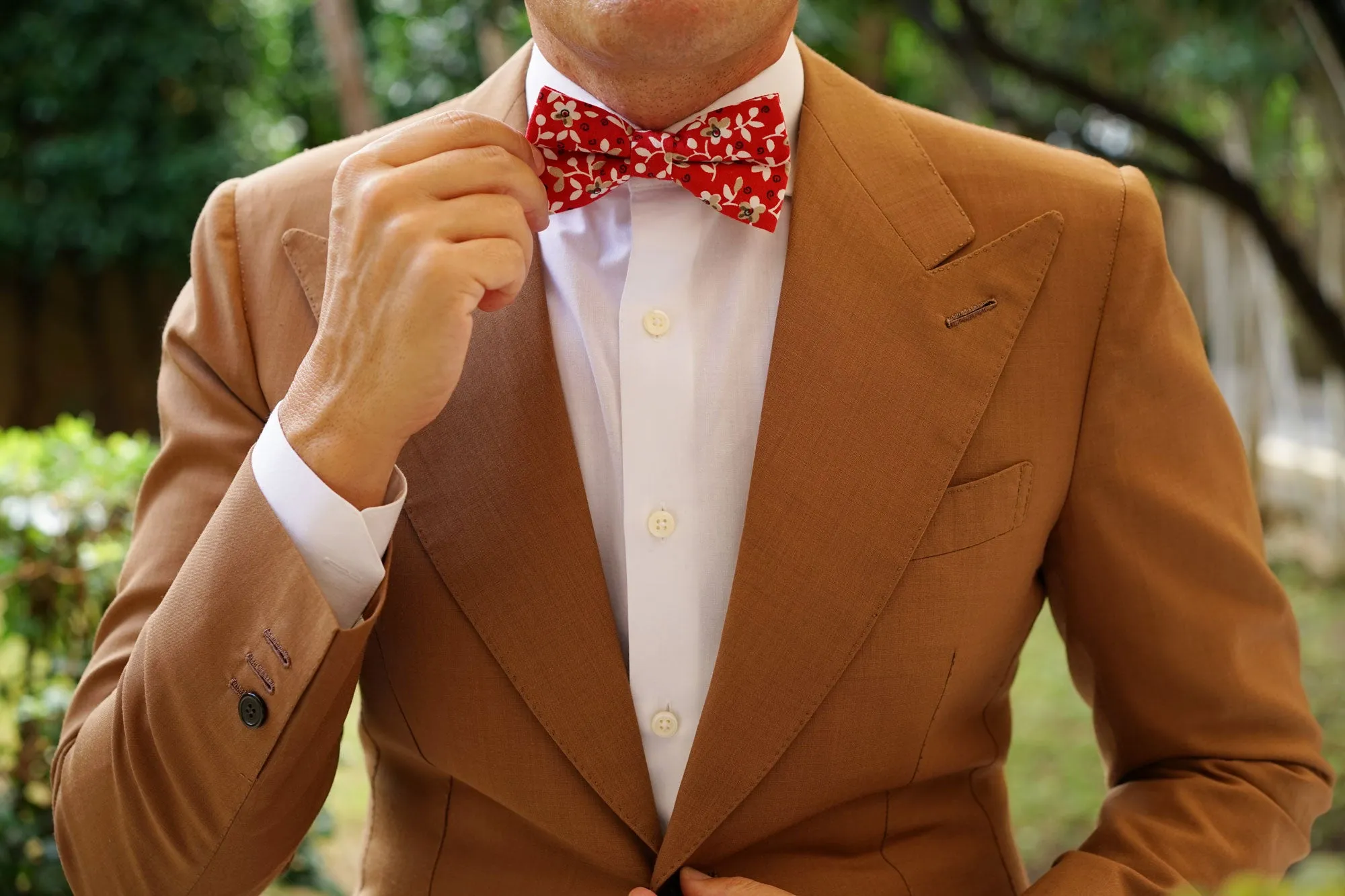 Yukata Red Floral Bow Tie sold by OTAA product image thumbnail 5