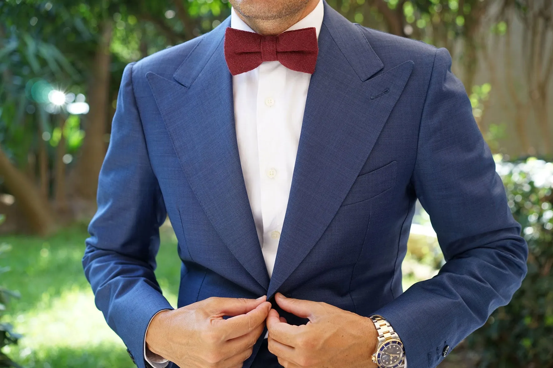 Mahogany Wine Linen Twill Bow Tie sold by OTAA product image thumbnail 3