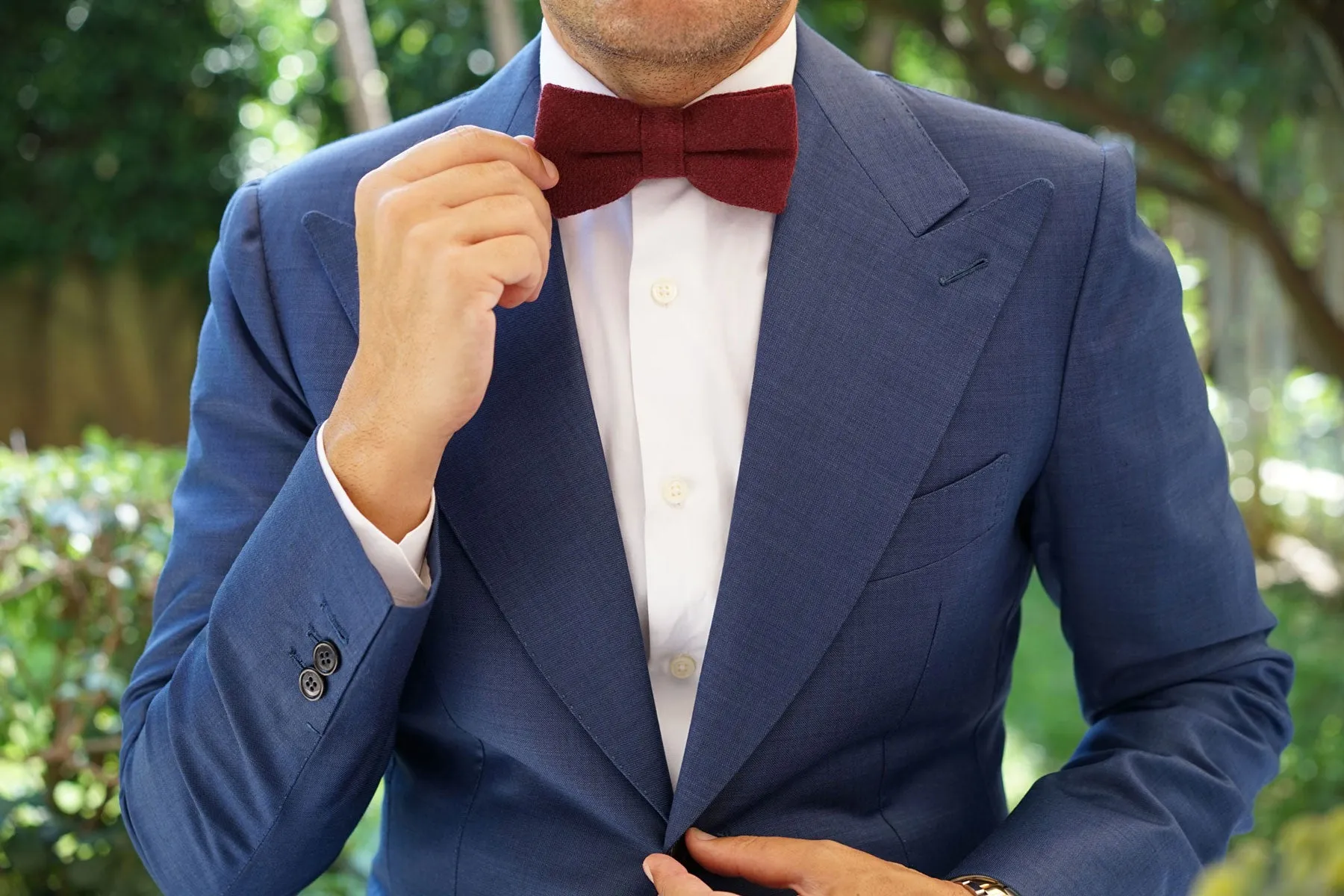 Mahogany Wine Linen Twill Bow Tie sold by OTAA product image thumbnail 5