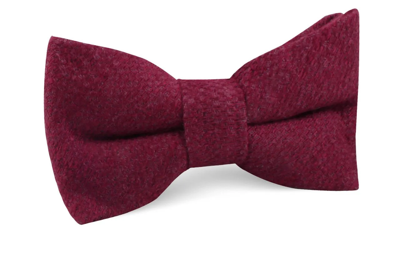 Mahogany Wine Linen Twill Bow Tie sold by OTAA