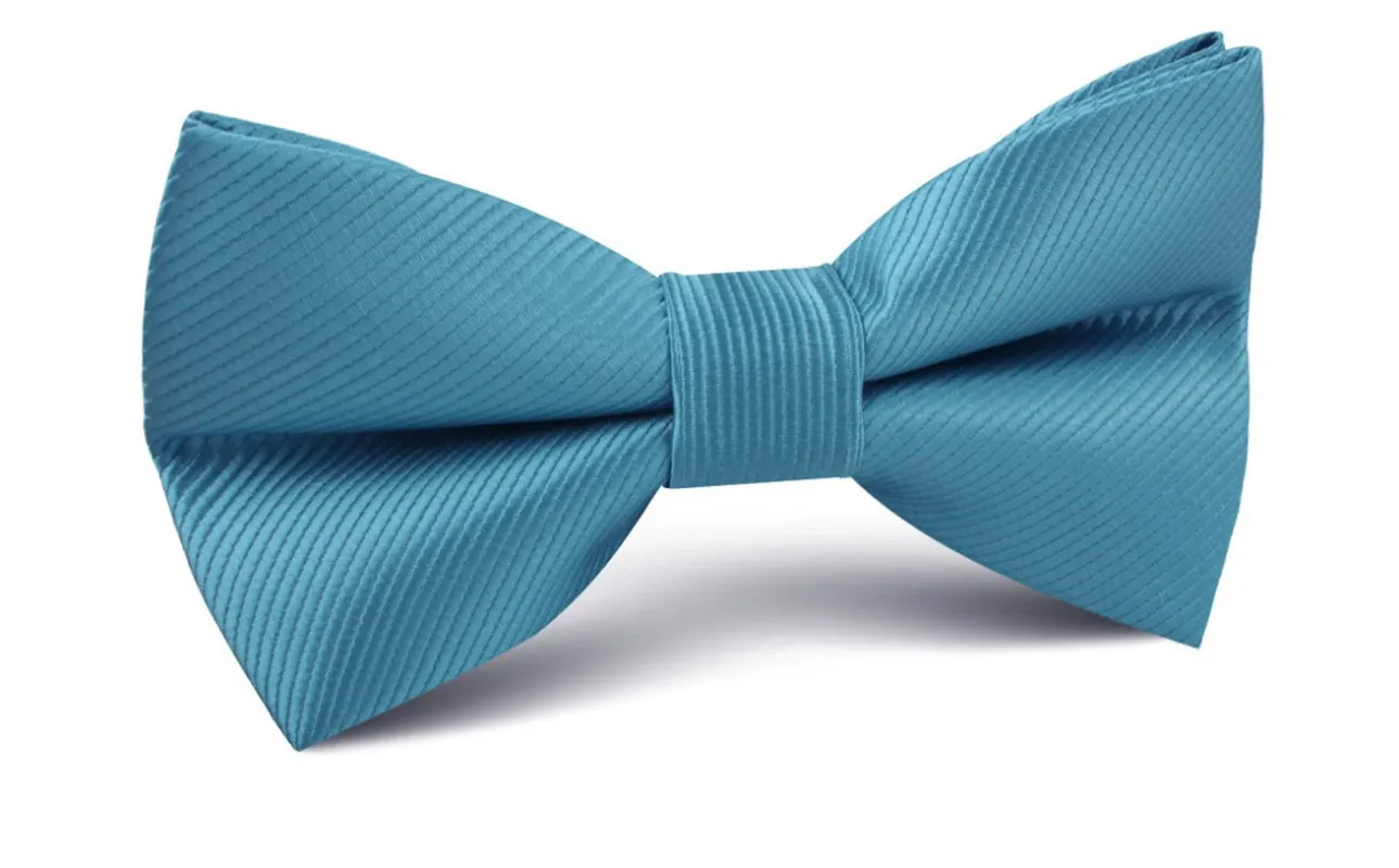 Coastal Blue Twill Bow Tie made by OTAA