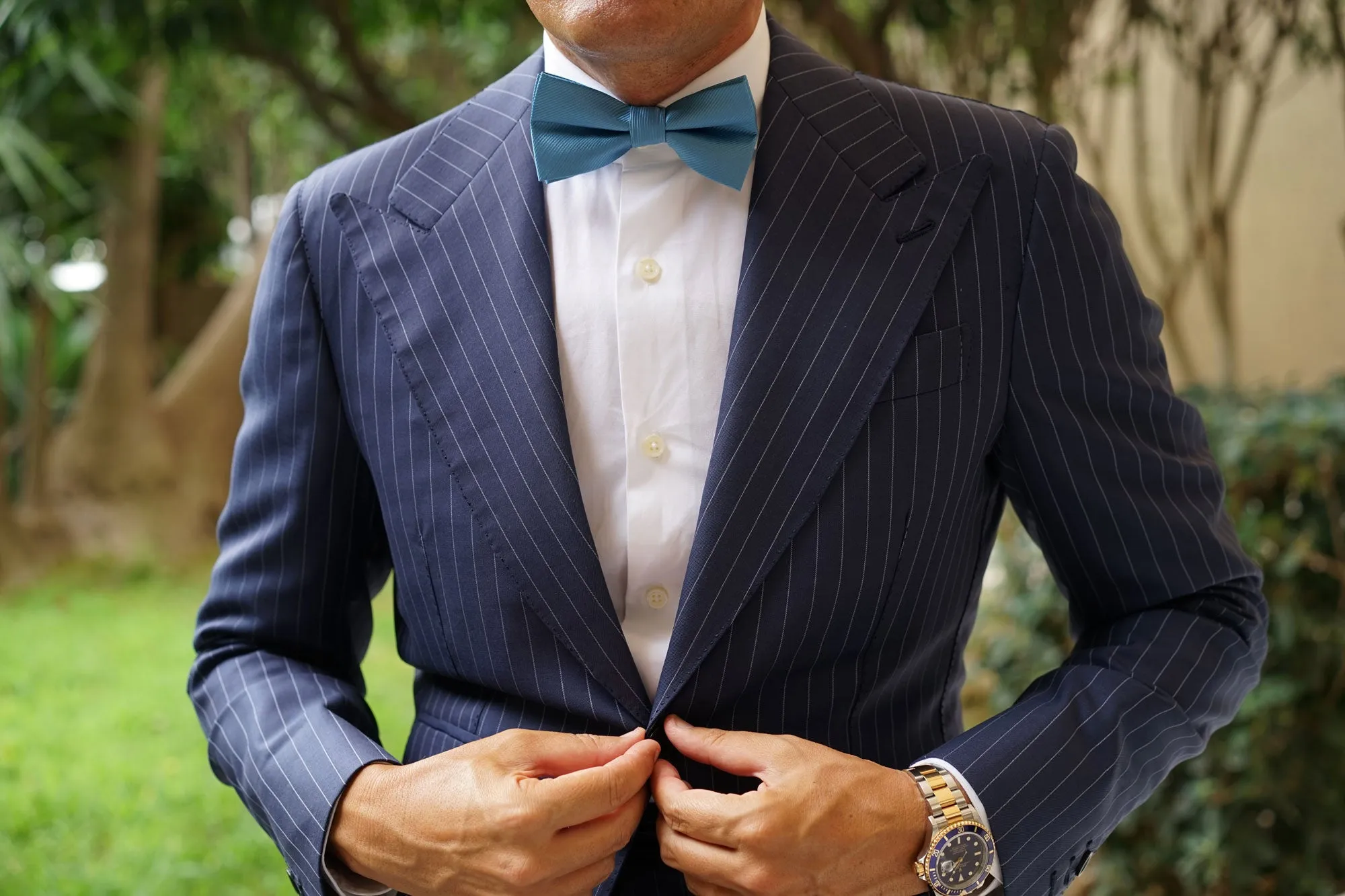 Coastal Blue Twill Bow Tie sold by OTAA product image thumbnail 3