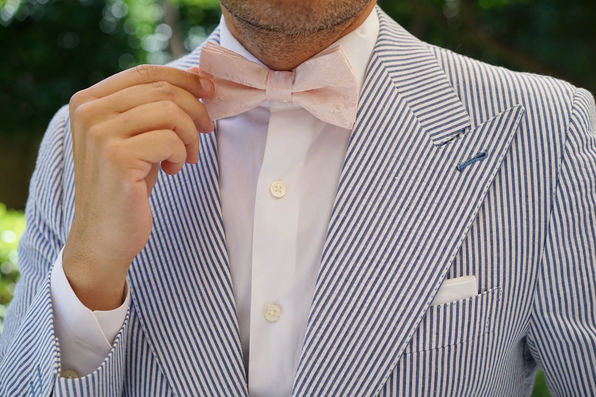 Blush Pink Rose Floral Bow Tie sold by OTAA product image thumbnail 5