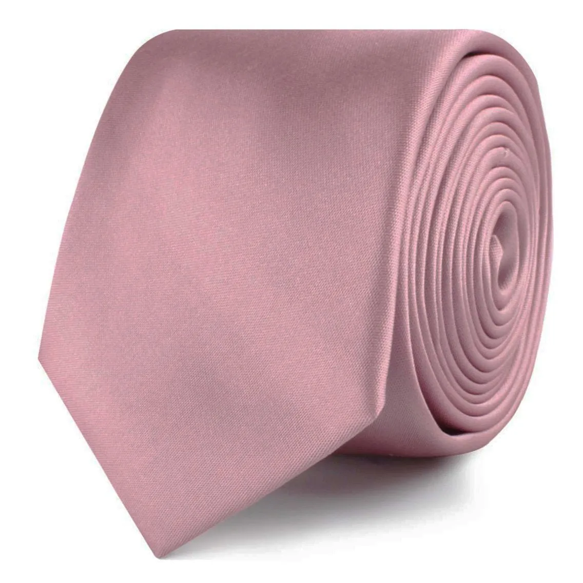 Dusty Rose Pink Satin Skinny Tie sold by OTAA product image thumbnail 2
