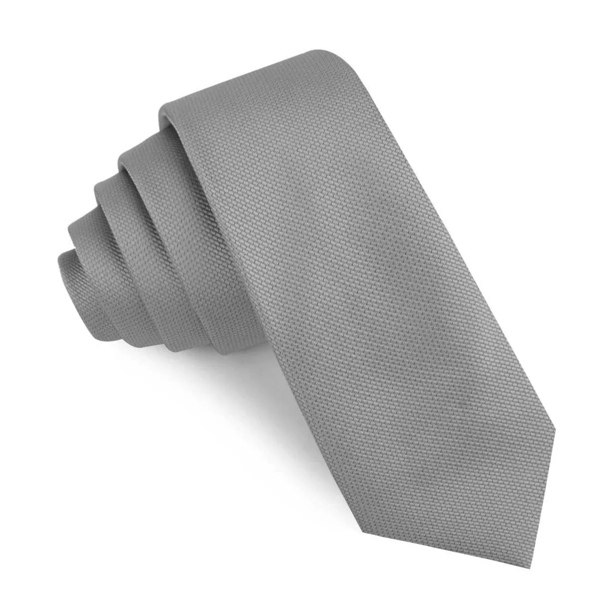Mercury Grey Weave Skinny Tie sold by OTAA