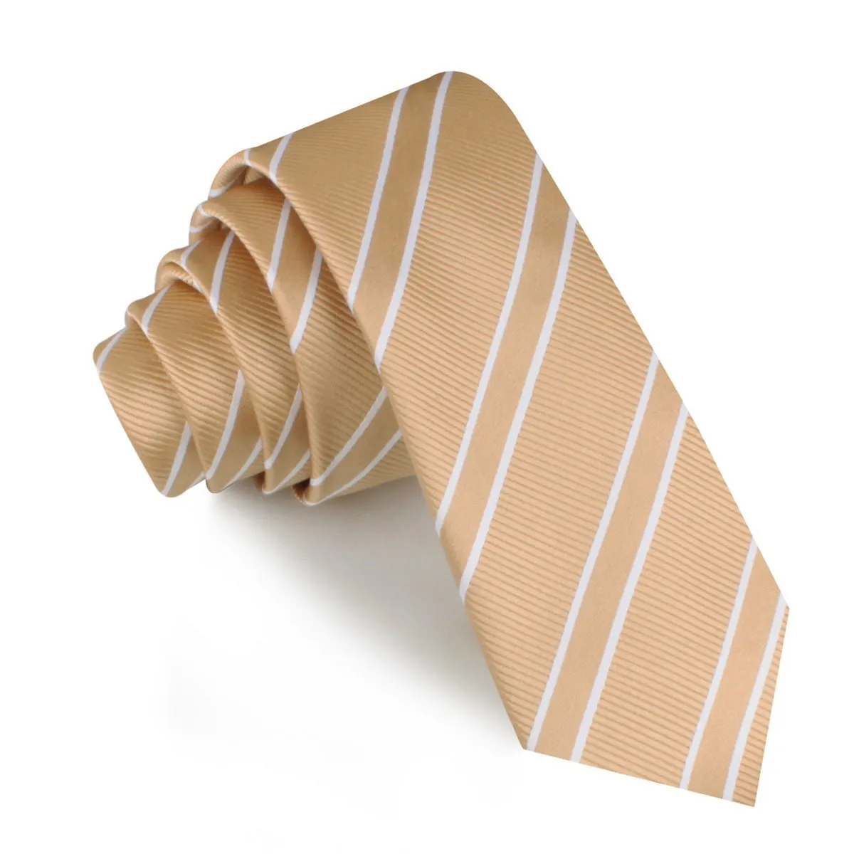 Champagne Gold Double Stripe Skinny Tie sold by OTAA