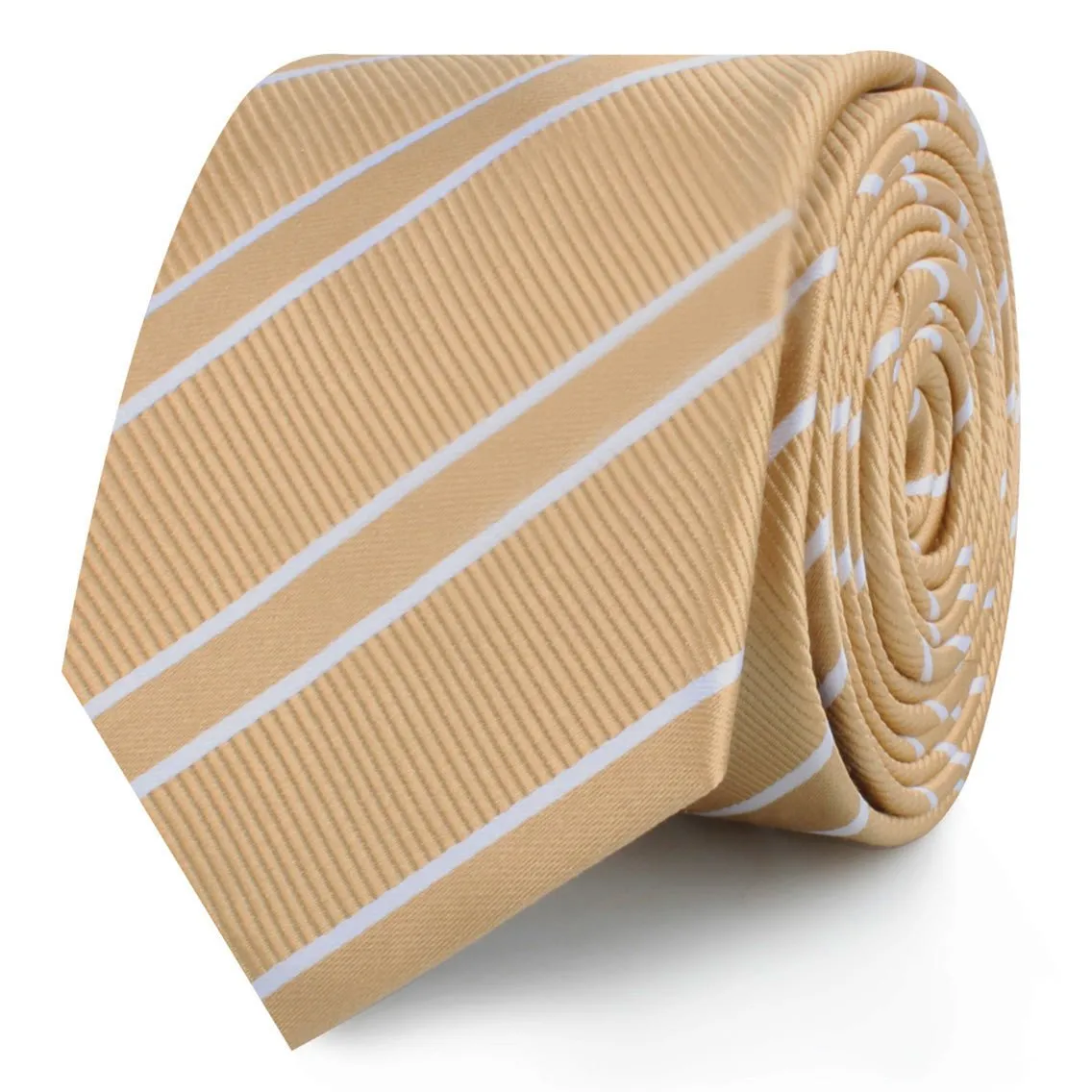 Champagne Gold Double Stripe Skinny Tie sold by OTAA product image thumbnail 2