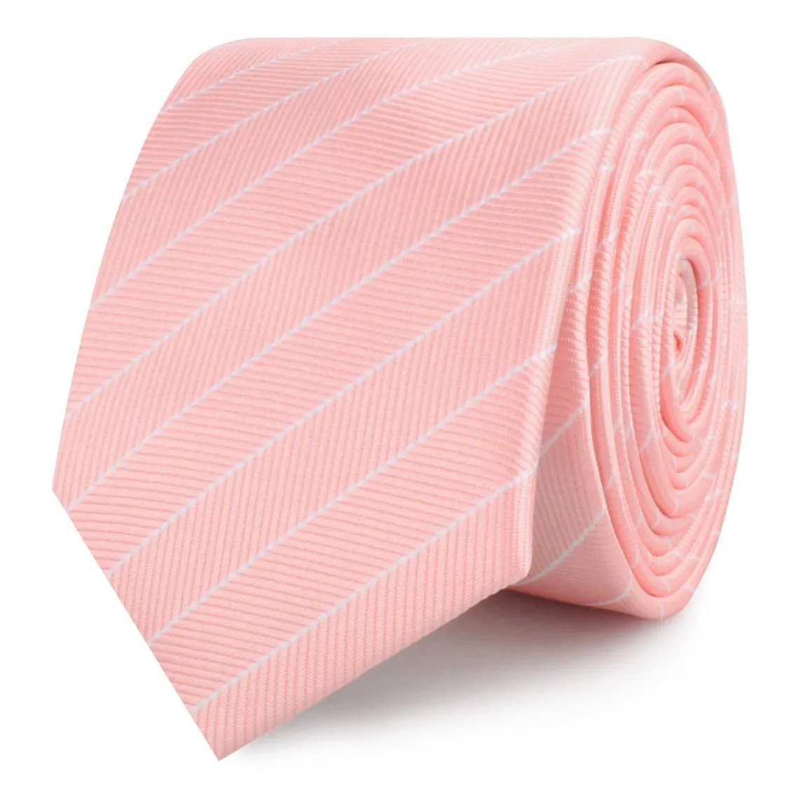 Blush Pink Herringbone Pinstripe Skinny Tie sold by OTAA product image thumbnail 2