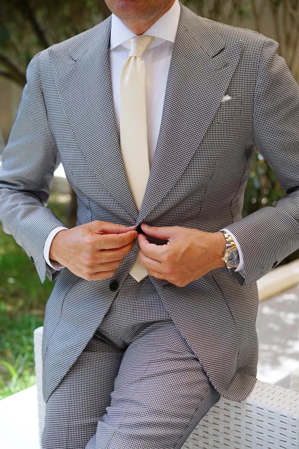Champagne Twill Skinny Tie sold by OTAA product image thumbnail 5