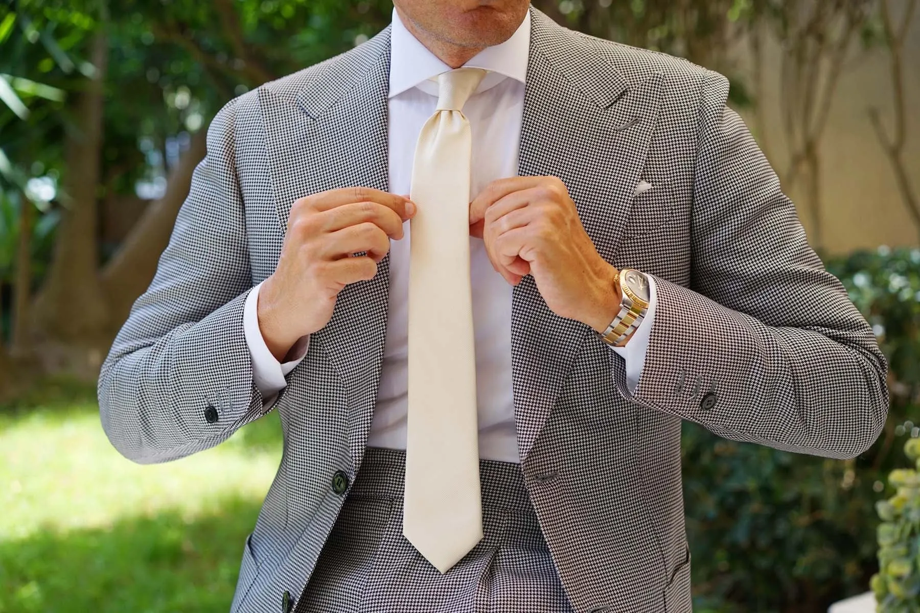 Champagne Twill Skinny Tie sold by OTAA product image thumbnail 4
