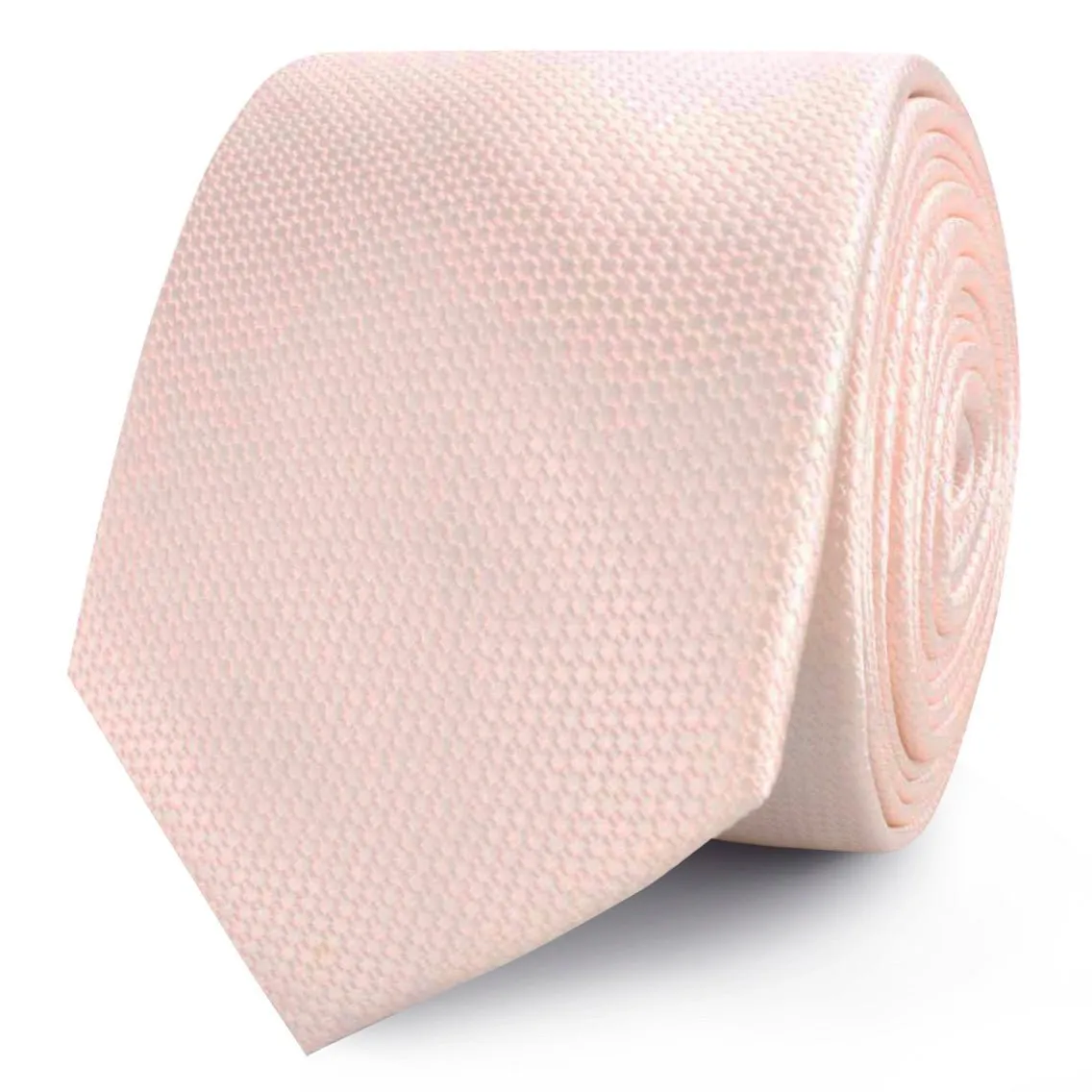 Blush Pink Basket Weave Skinny Tie sold by OTAA product image thumbnail 2