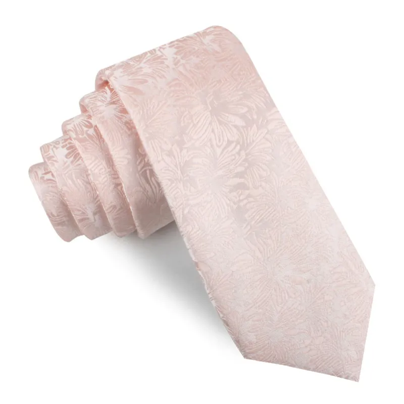 Blush Pink Daisy Flowers Floral Skinny Tie made by OTAA