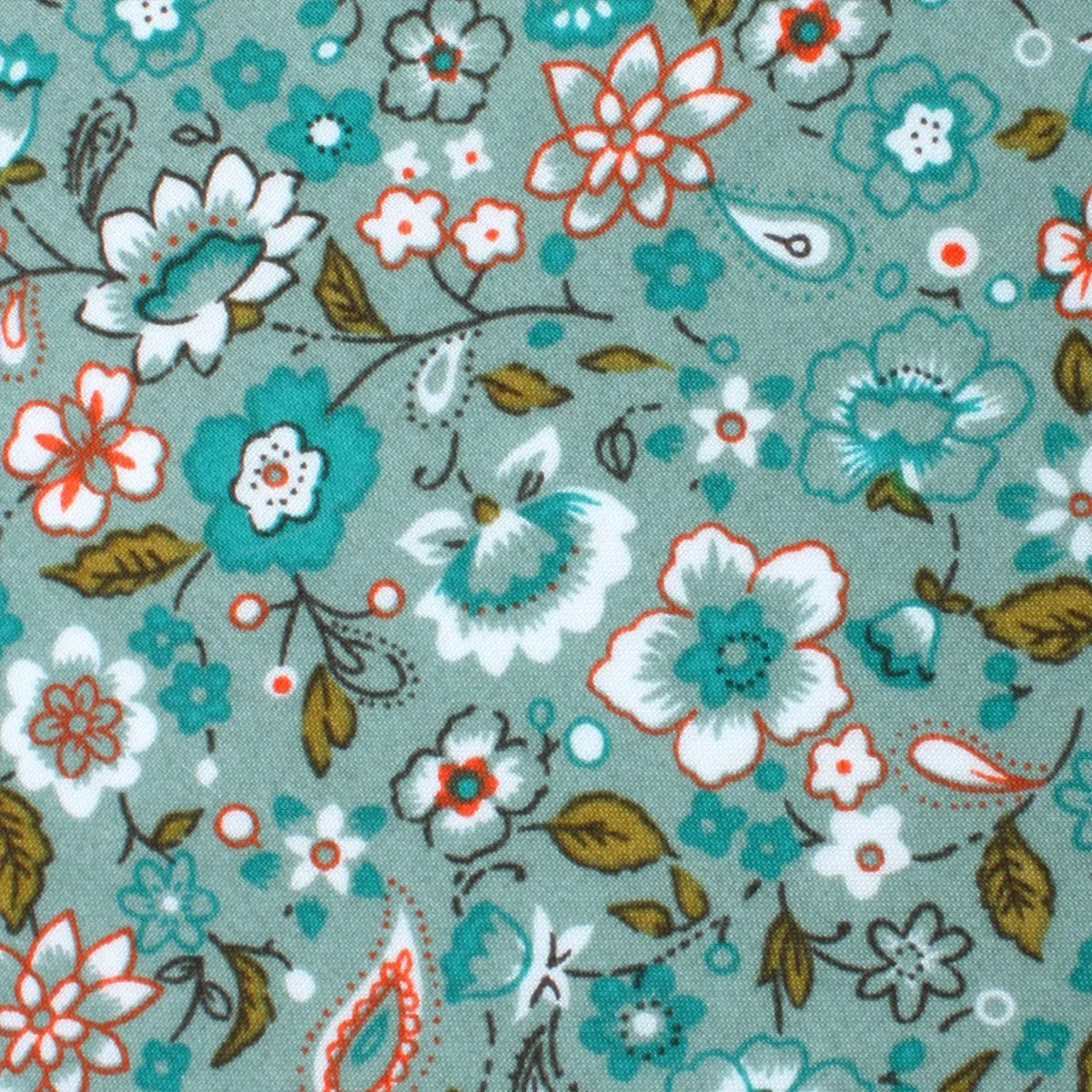 Japanese Sage Green Floral Pocket Square sold by OTAA product image thumbnail 2
