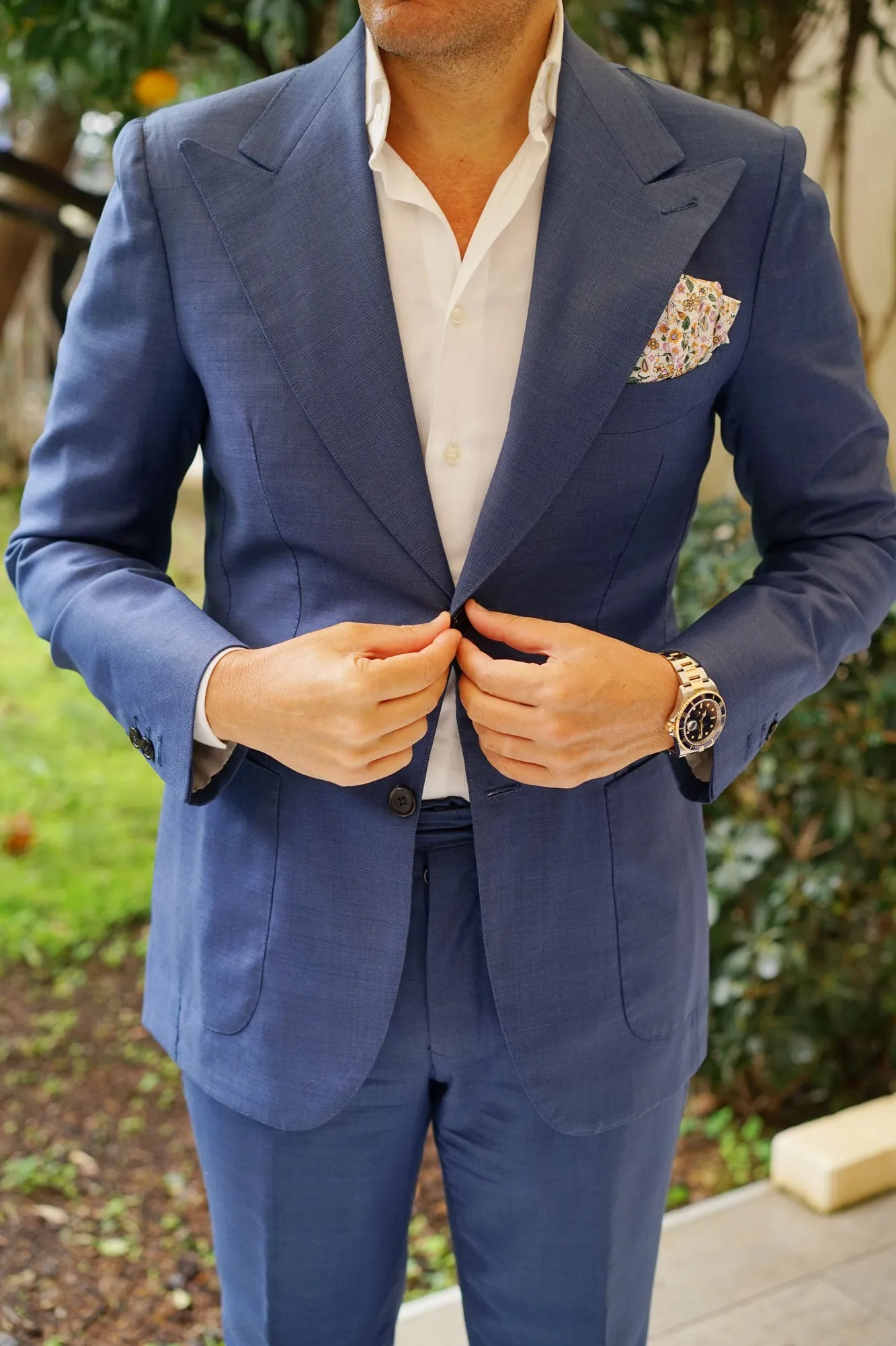 Diamond White Liberty Floral Pocket Square sold by OTAA product image thumbnail 4