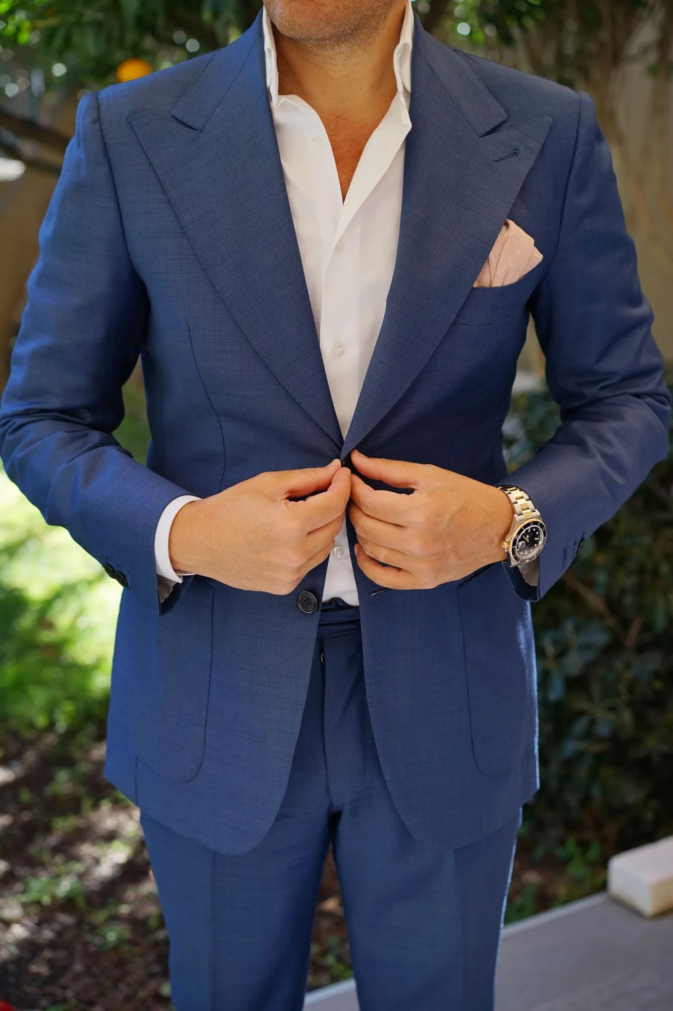 Dusty Beige Pink Linen Pocket Square sold by OTAA product image thumbnail 4