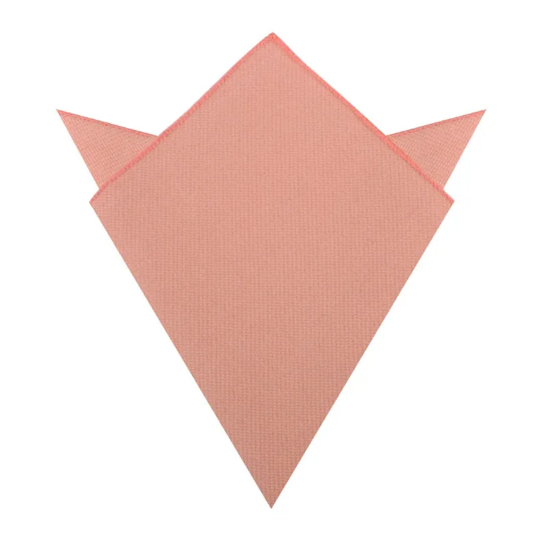 Sunset Peach Linen Twill Pocket Square made by OTAA
