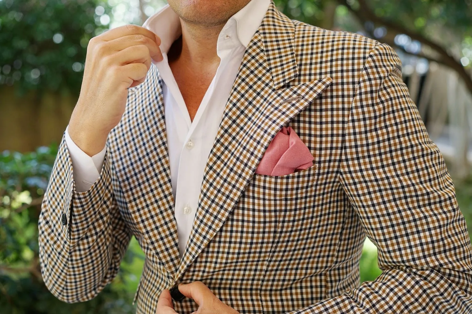 Dusty Rose Pink Linen Pocket Square sold by OTAA product image thumbnail 5