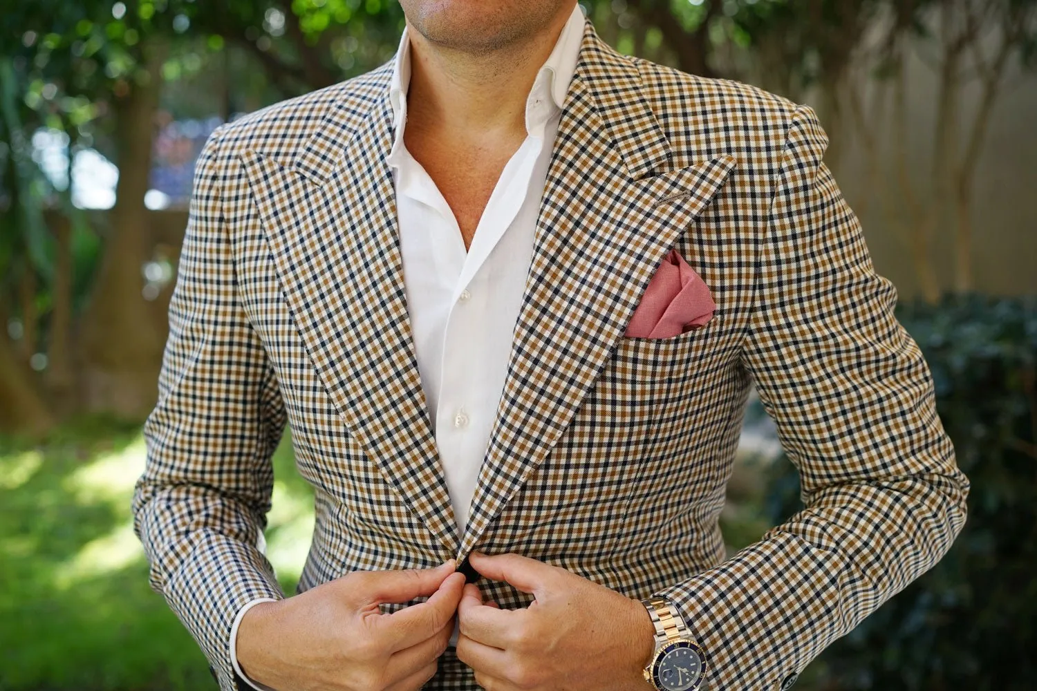 Dusty Rose Pink Linen Pocket Square sold by OTAA product image thumbnail 3